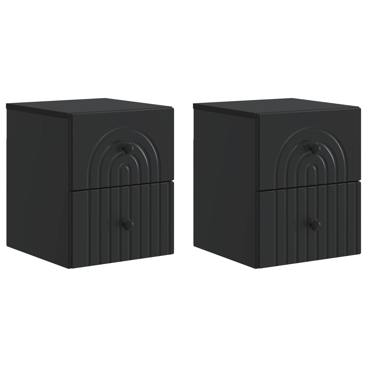 Wandmontierter Nachttisch 2 stk. Schwarz 33 x 34,5 x 40 cm