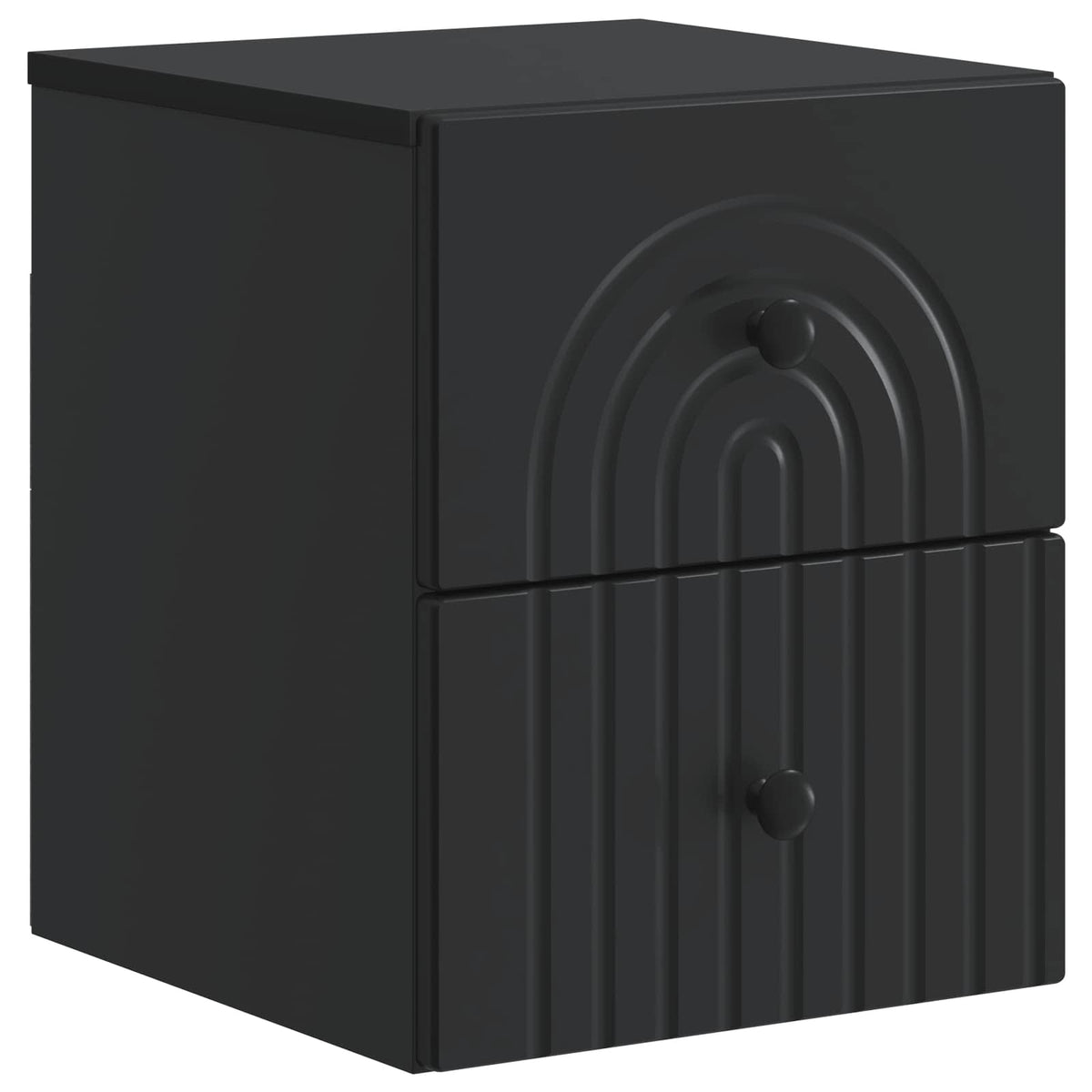 Wandmontierter Nachttisch 2 stk. Schwarz 33 x 34,5 x 40 cm