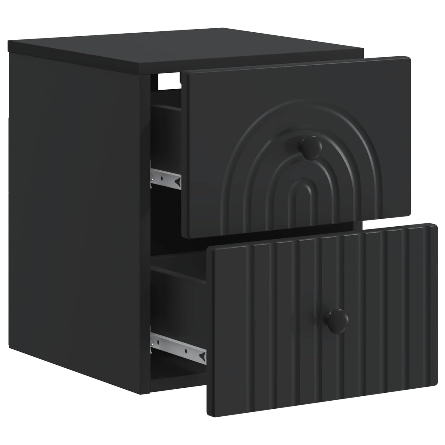 Wandmontierter Nachttisch 2 stk. Schwarz 33 x 34,5 x 40 cm