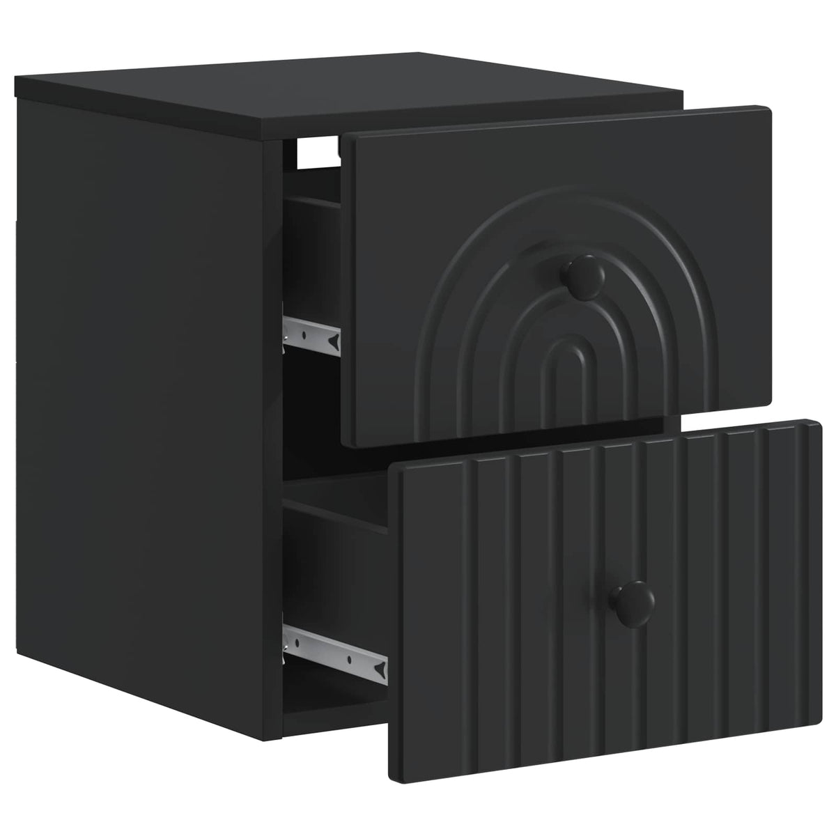 Wandmontierter Nachttisch 2 stk. Schwarz 33 x 34,5 x 40 cm