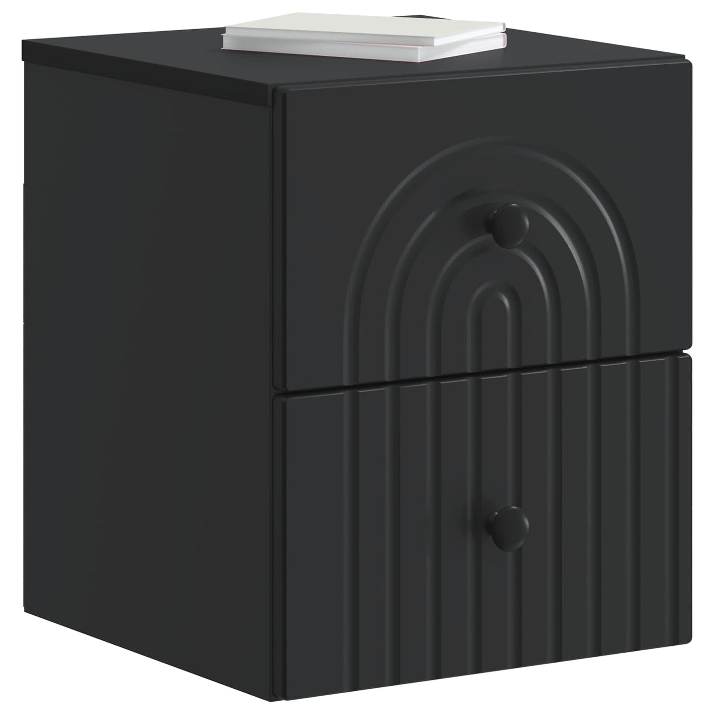Wandmontierter Nachttisch 2 stk. Schwarz 33 x 34,5 x 40 cm