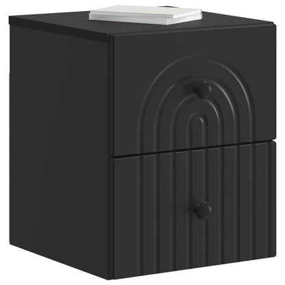 Wandmontierter Nachttisch 2 stk. Schwarz 33 x 34,5 x 40 cm