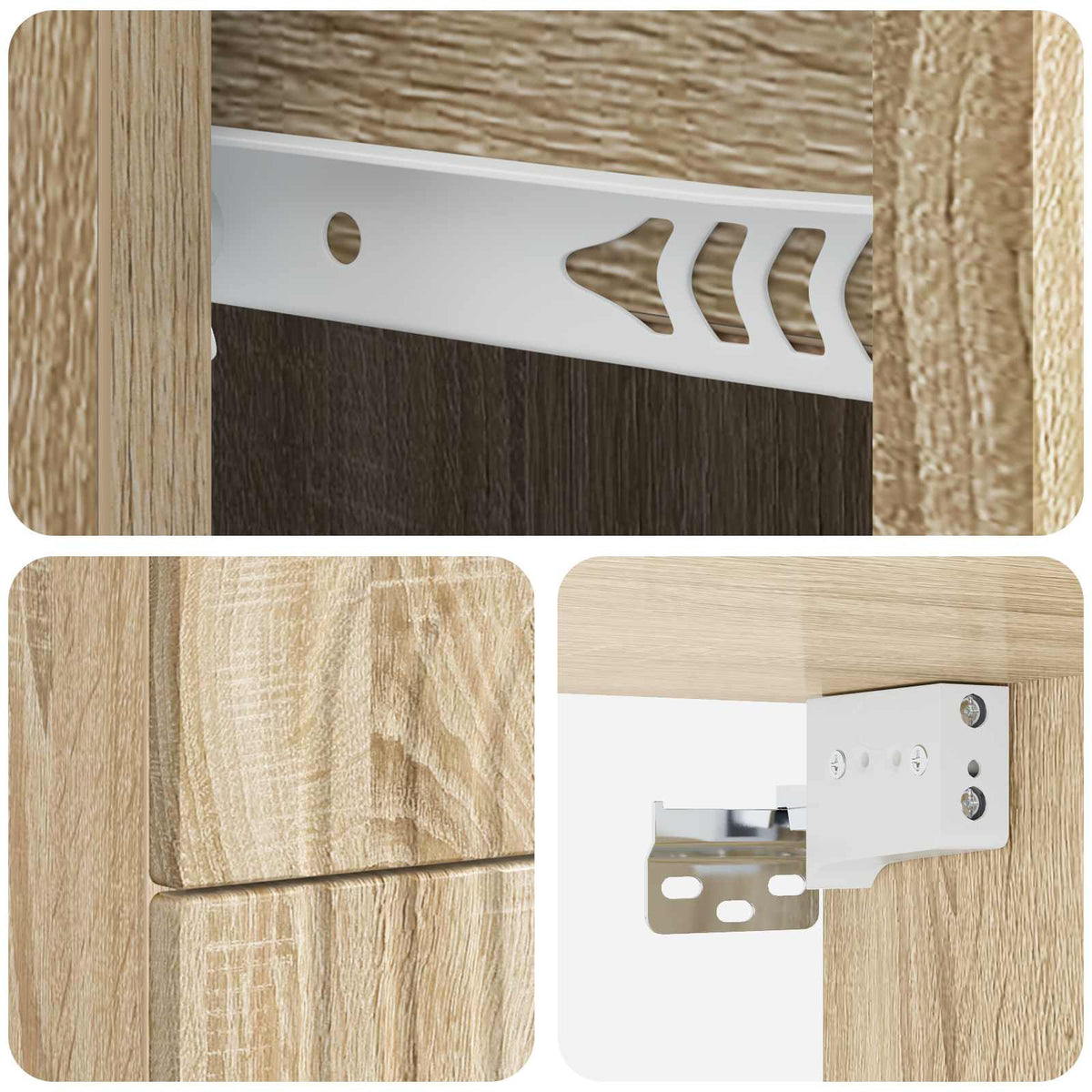 Wandmontierter Nachttisch Sonoma-Eiche 33 x 34,5 x 40 cm