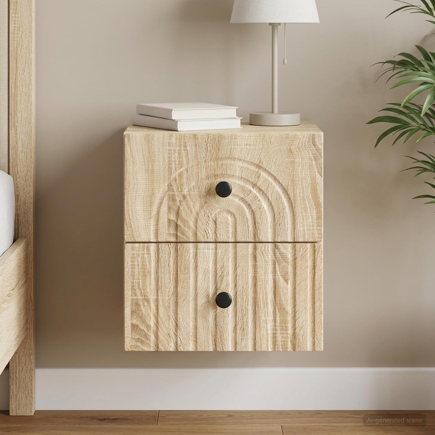 Wandmontierter Nachttisch Sonoma-Eiche 33 x 34,5 x 40 cm