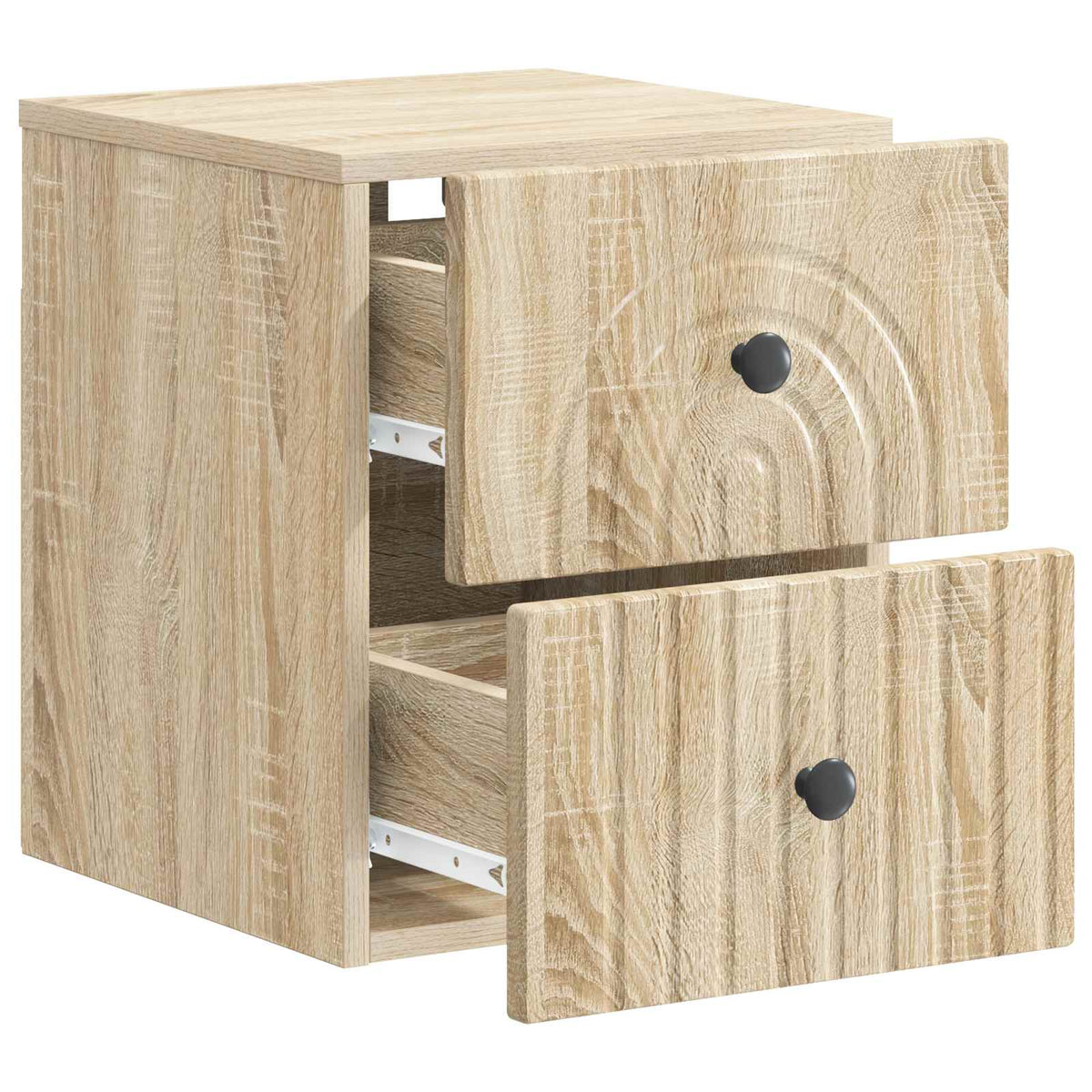 Wandmontierter Nachttisch 2 stk. Sonoma-Eiche 33 x 34,5 x 40 cm
