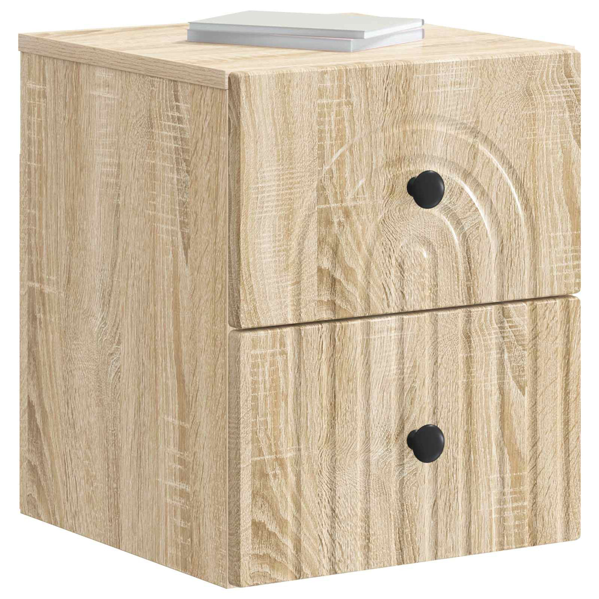 Wandmontierter Nachttisch 2 stk. Sonoma-Eiche 33 x 34,5 x 40 cm
