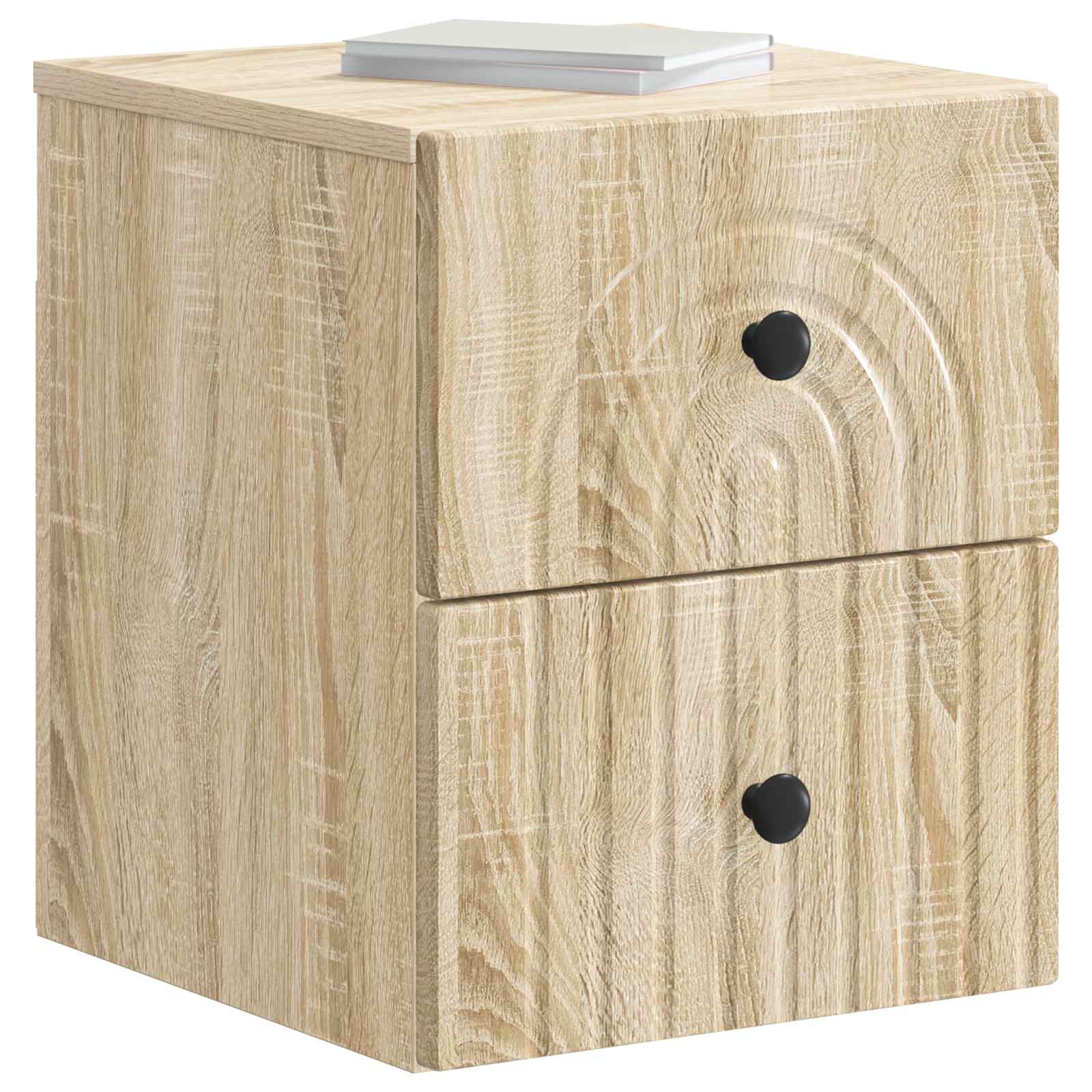 Wandmontierter Nachttisch 2 stk. Sonoma-Eiche 33 x 34,5 x 40 cm