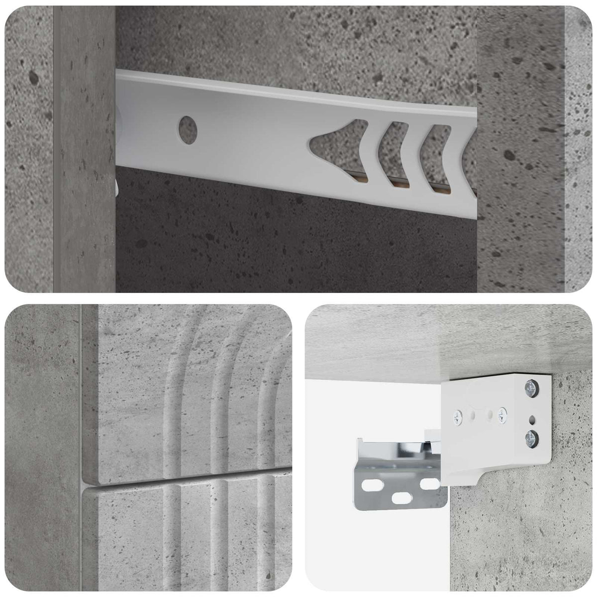 Wandmontierter Nachttisch Betongrau 33 x 34,5 x 40 cm