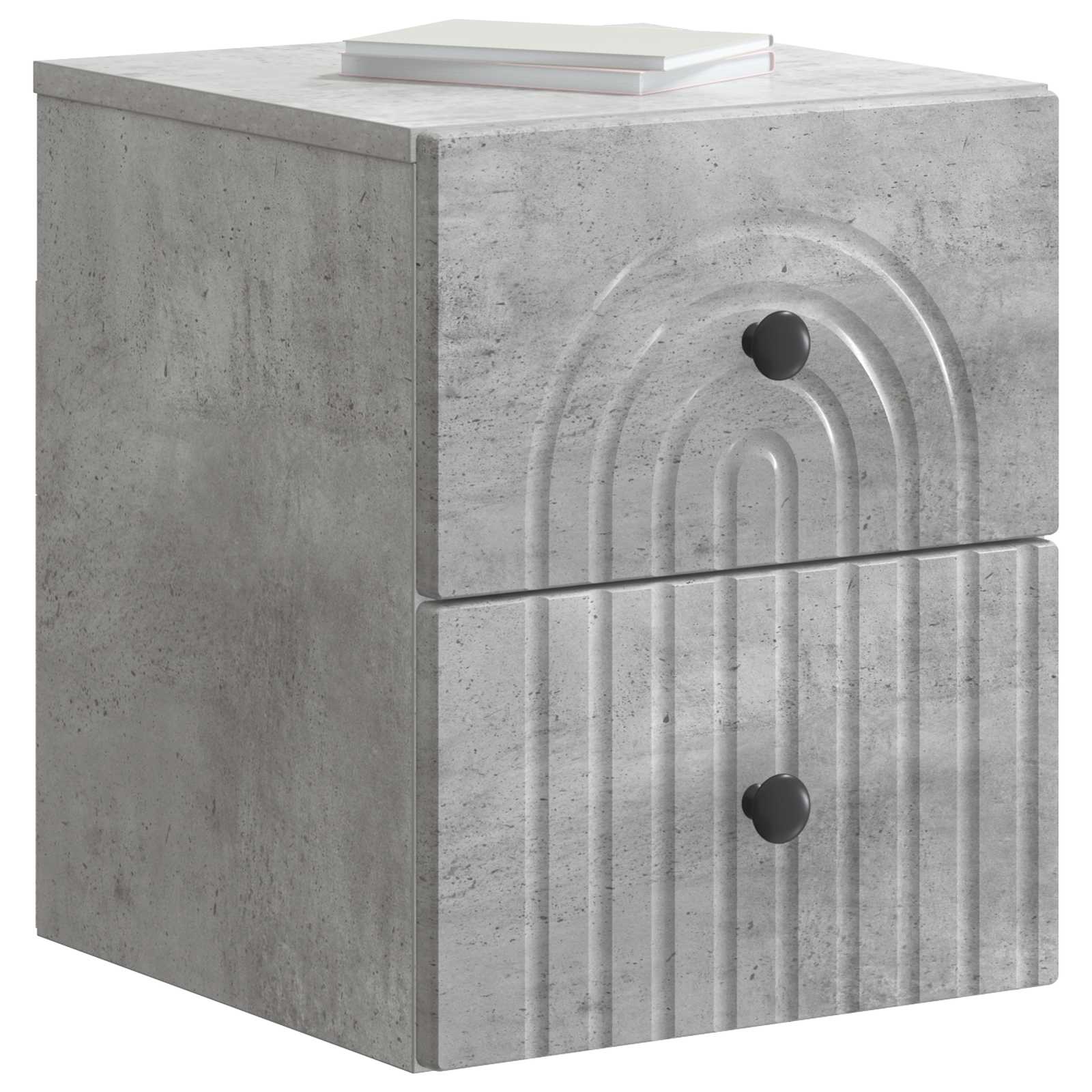 Wandmontierter Nachttisch Betongrau 33 x 34,5 x 40 cm