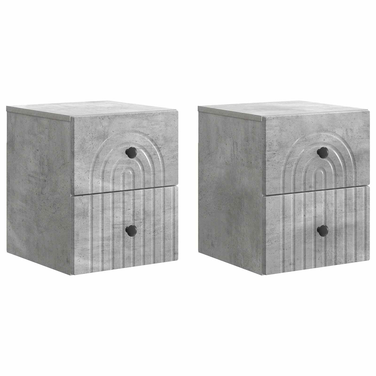 Wandmontierter Nachttisch 2 stk. Betongrau 33 x 34,5 x 40 cm