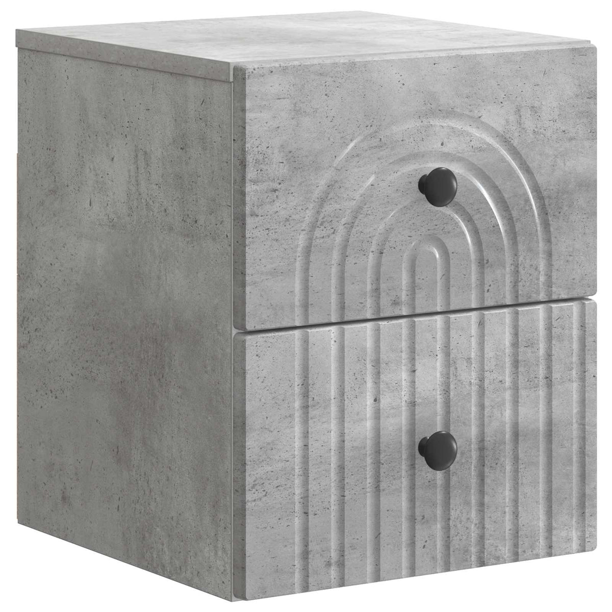 Wandmontierter Nachttisch 2 stk. Betongrau 33 x 34,5 x 40 cm