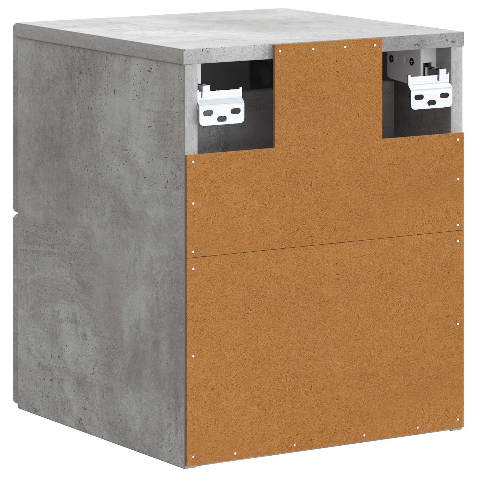 Wandmontierter Nachttisch 2 stk. Betongrau 33 x 34,5 x 40 cm