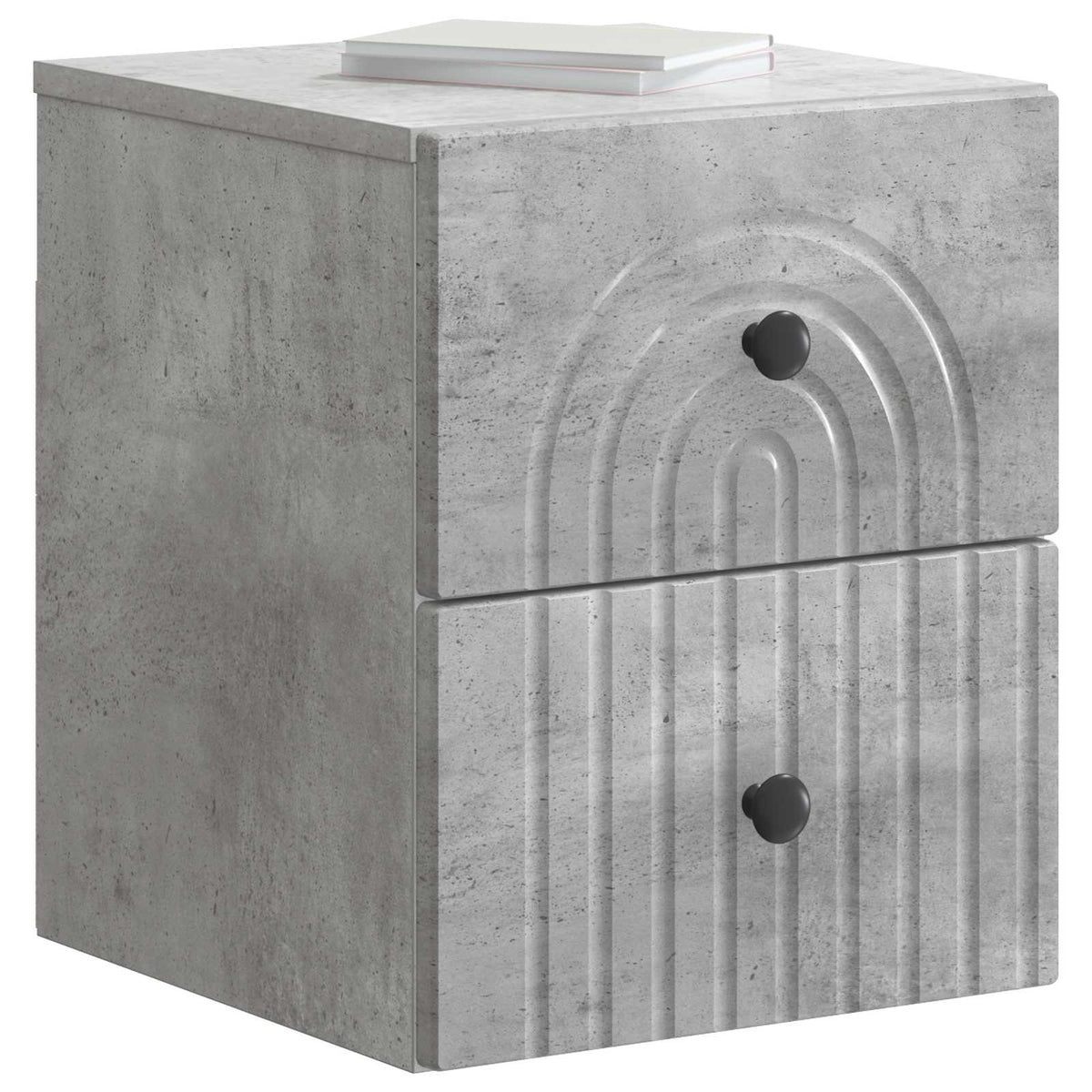 Wandmontierter Nachttisch 2 stk. Betongrau 33 x 34,5 x 40 cm