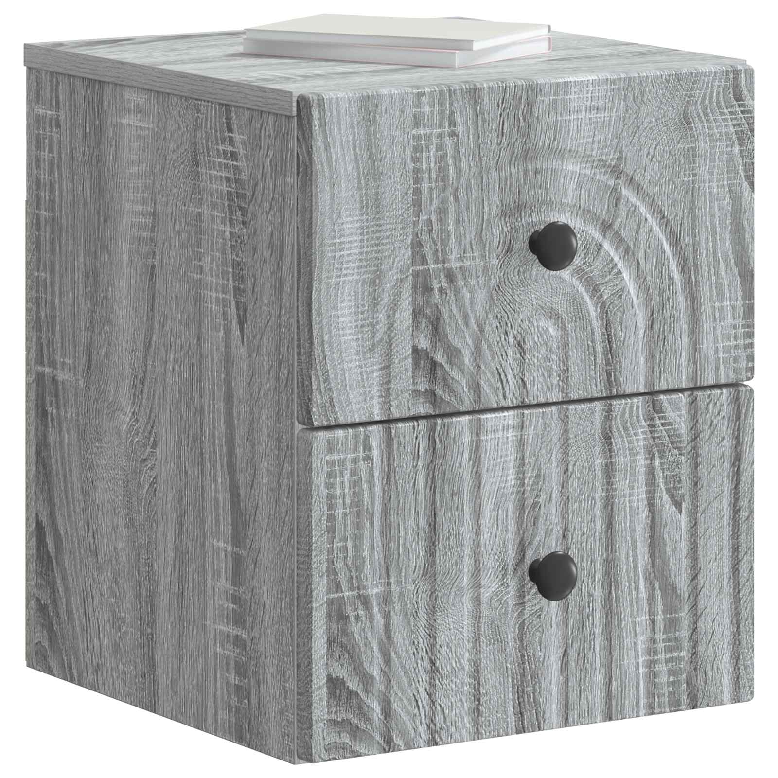 Wandmontierter Nachttisch Graues Sonoma 33 x 34,5 x 40 cm