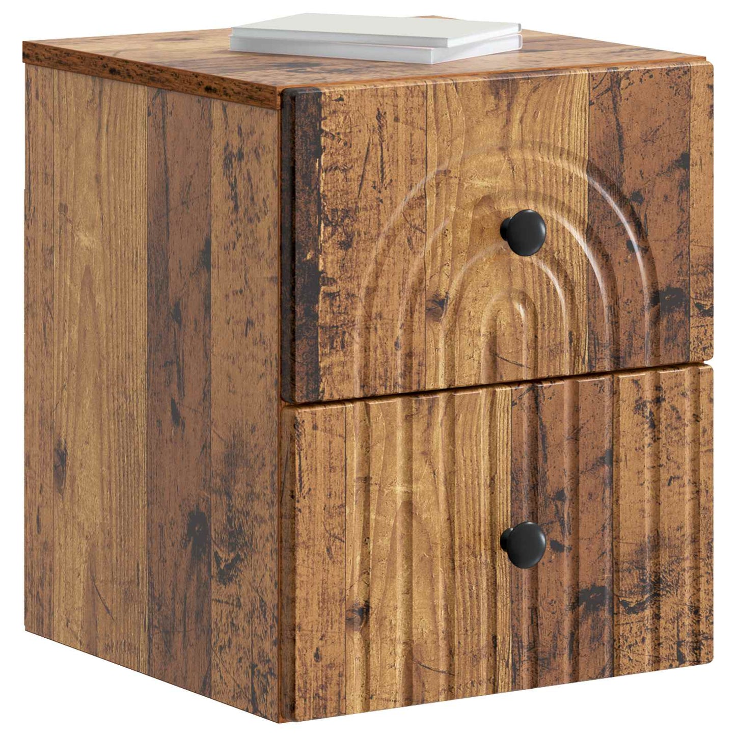Wandmontierter Nachttisch Altholz 33 x 34,5 x 40 cm