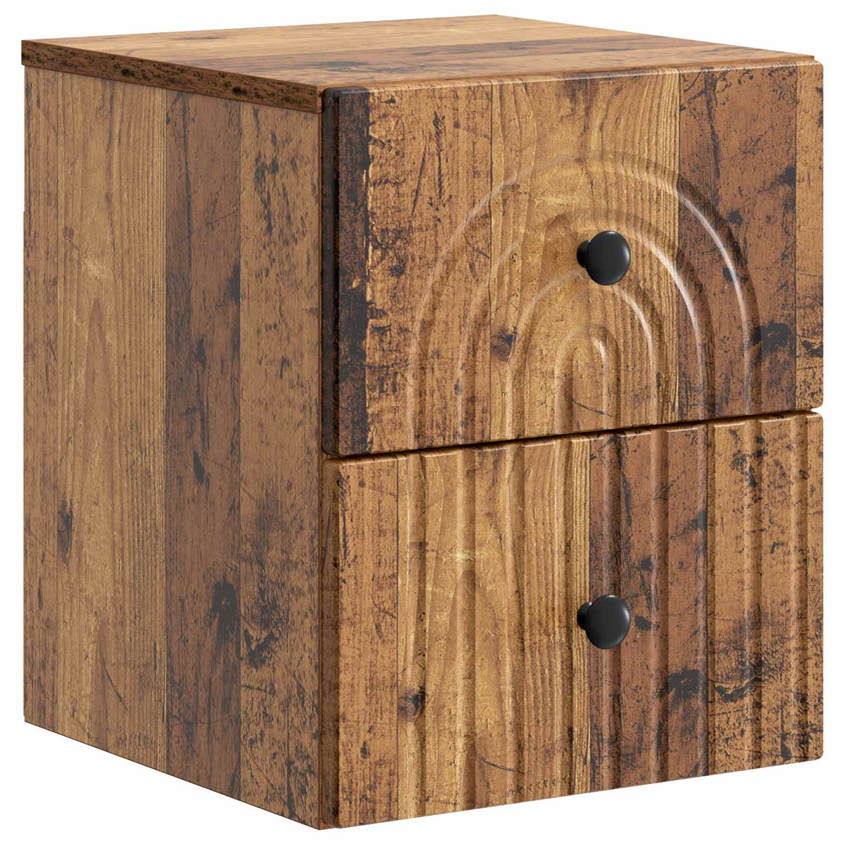 Wandmontierter Nachttisch 2 stk. Altholz 33 x 34,5 x 40 cm