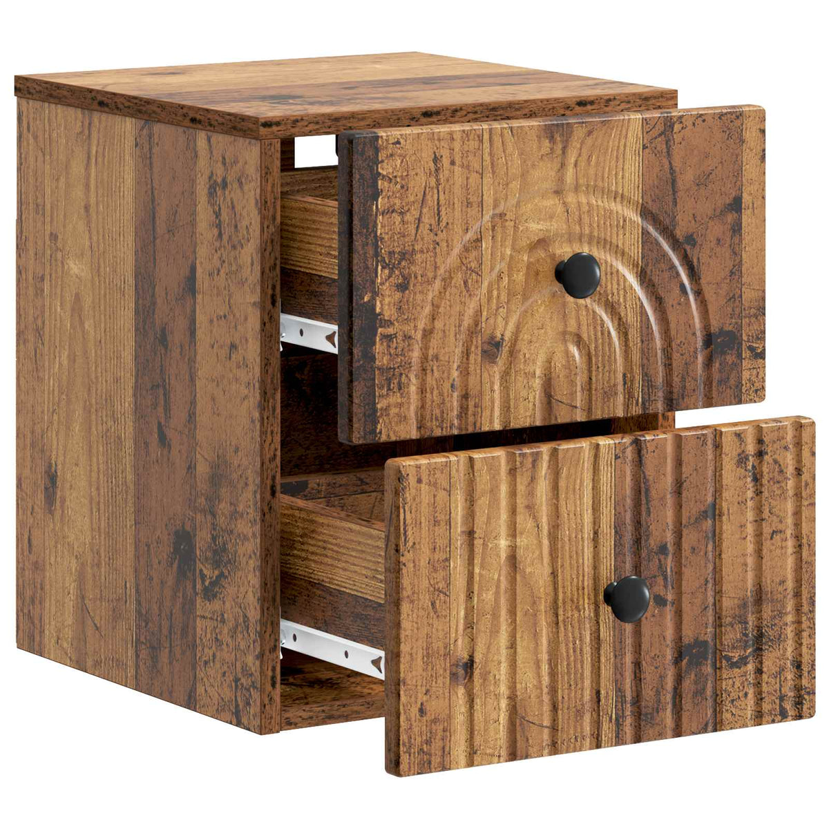 Wandmontierter Nachttisch 2 stk. Altholz 33 x 34,5 x 40 cm