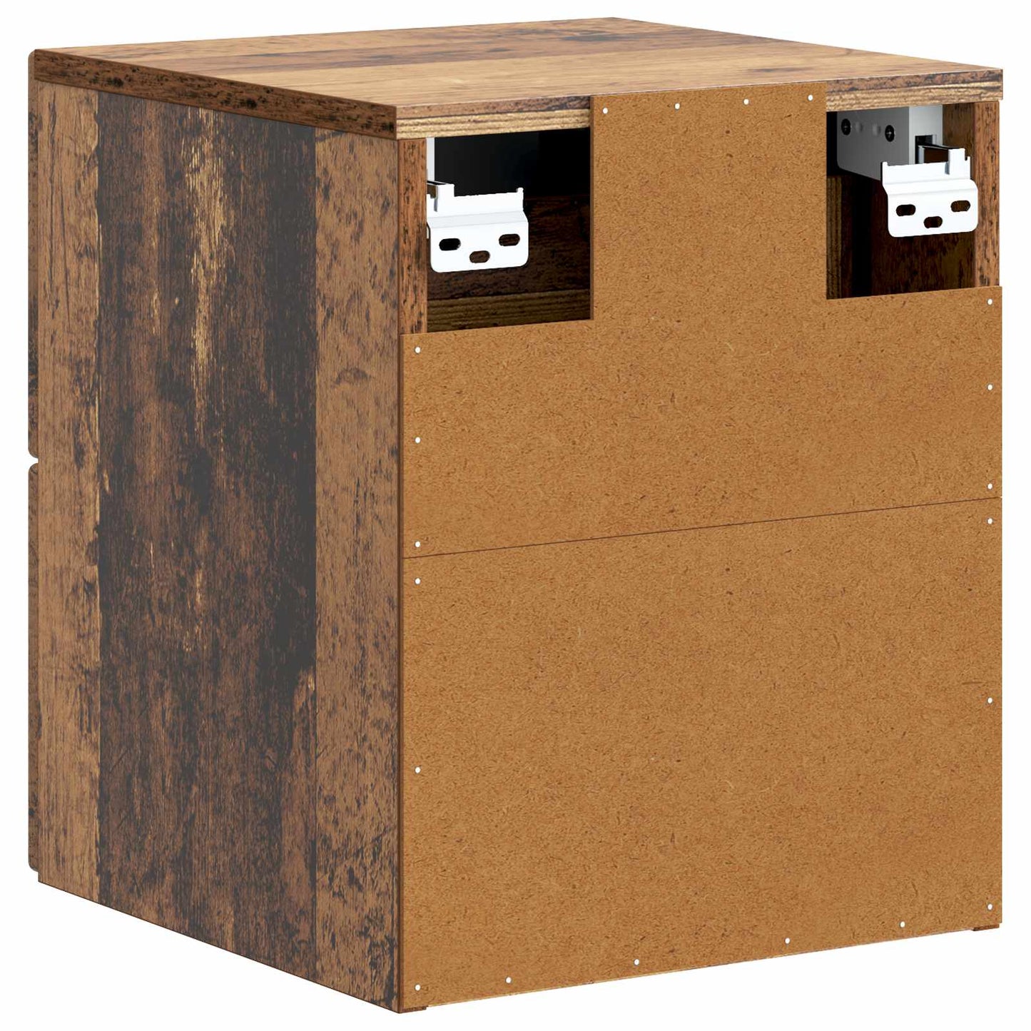 Wandmontierter Nachttisch 2 stk. Altholz 33 x 34,5 x 40 cm