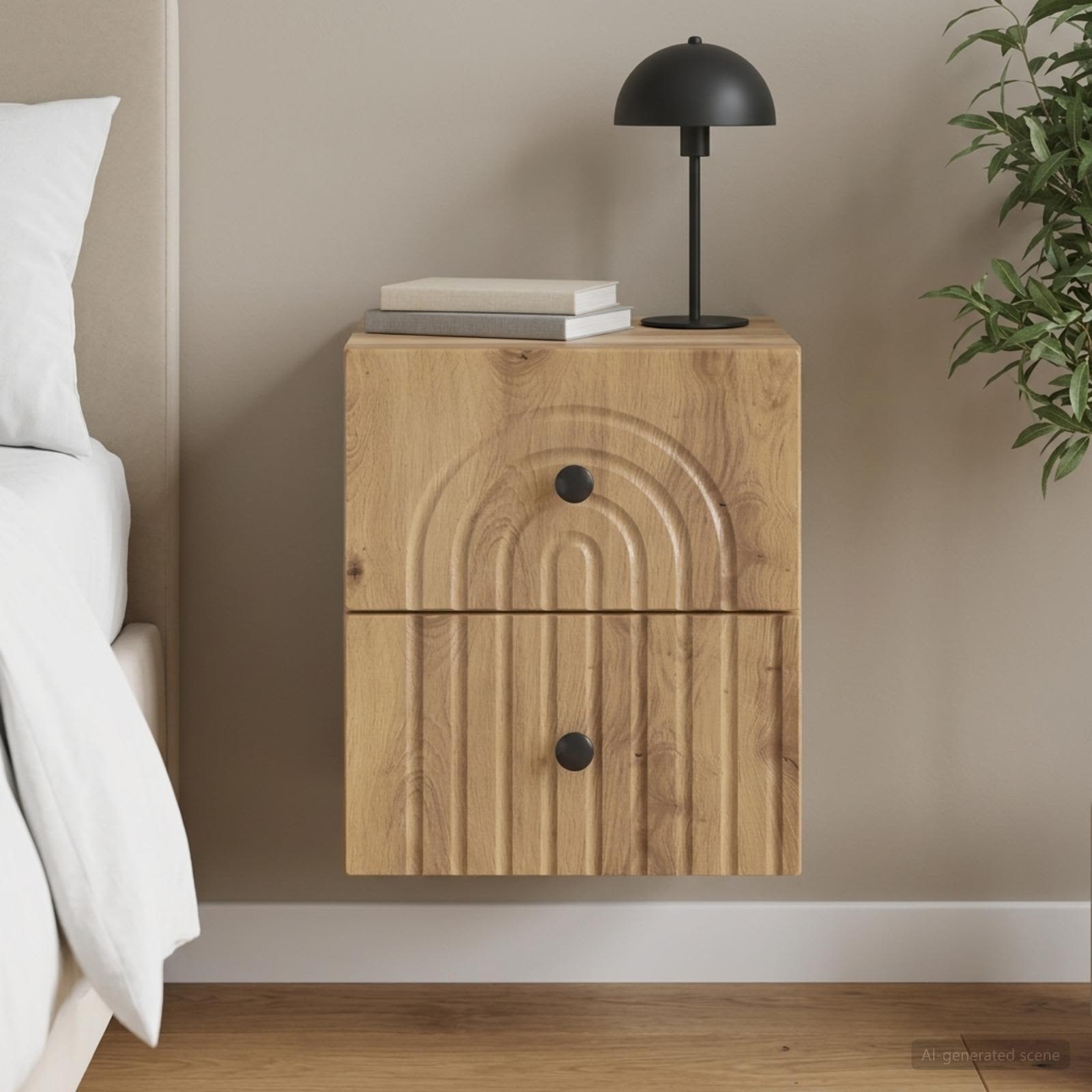Wandmontierter Nachttisch Artisan-Eiche 33 x 34,5 x 40 cm