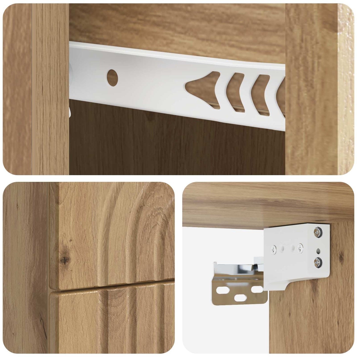 Wandmontierter Nachttisch 2 stk. Artisan-Eiche