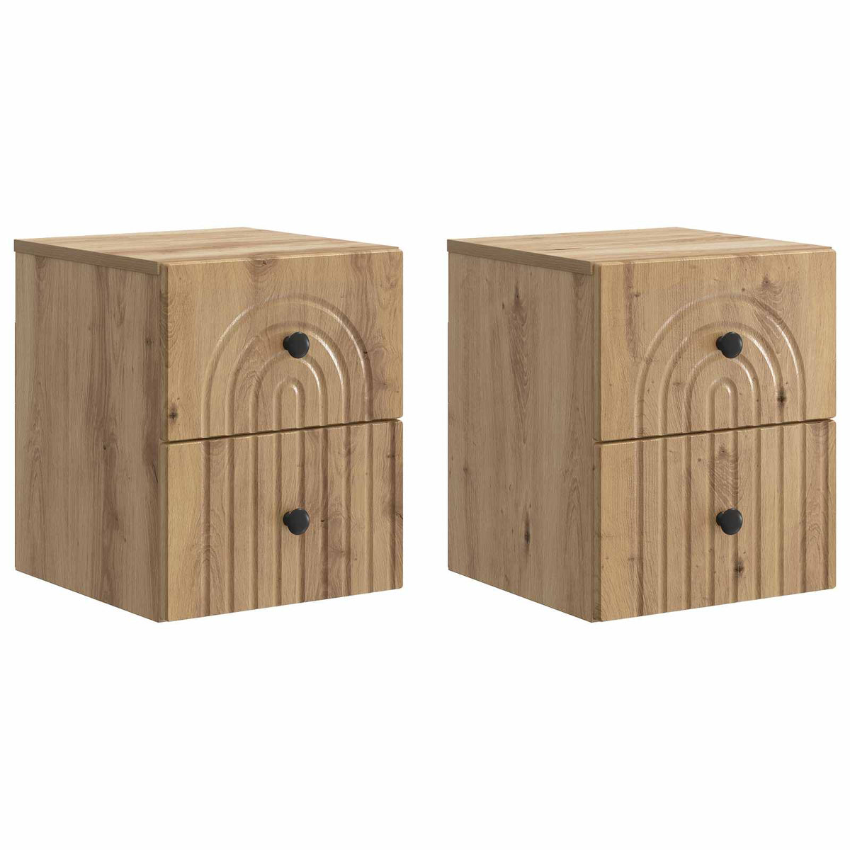 Wandmontierter Nachttisch 2 stk. Artisan-Eiche