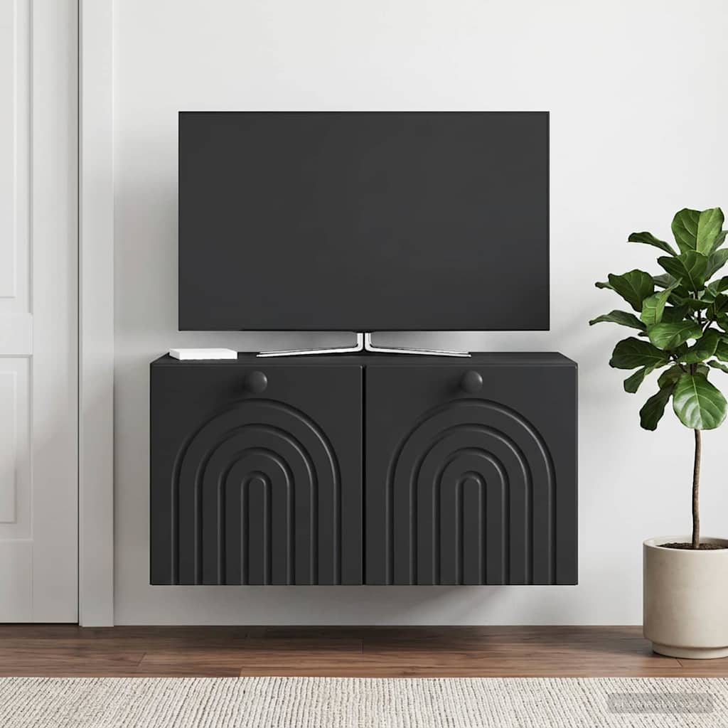 Wandmontierter TV-Schrank Schwarz 59,5 x 41 x 30 cm