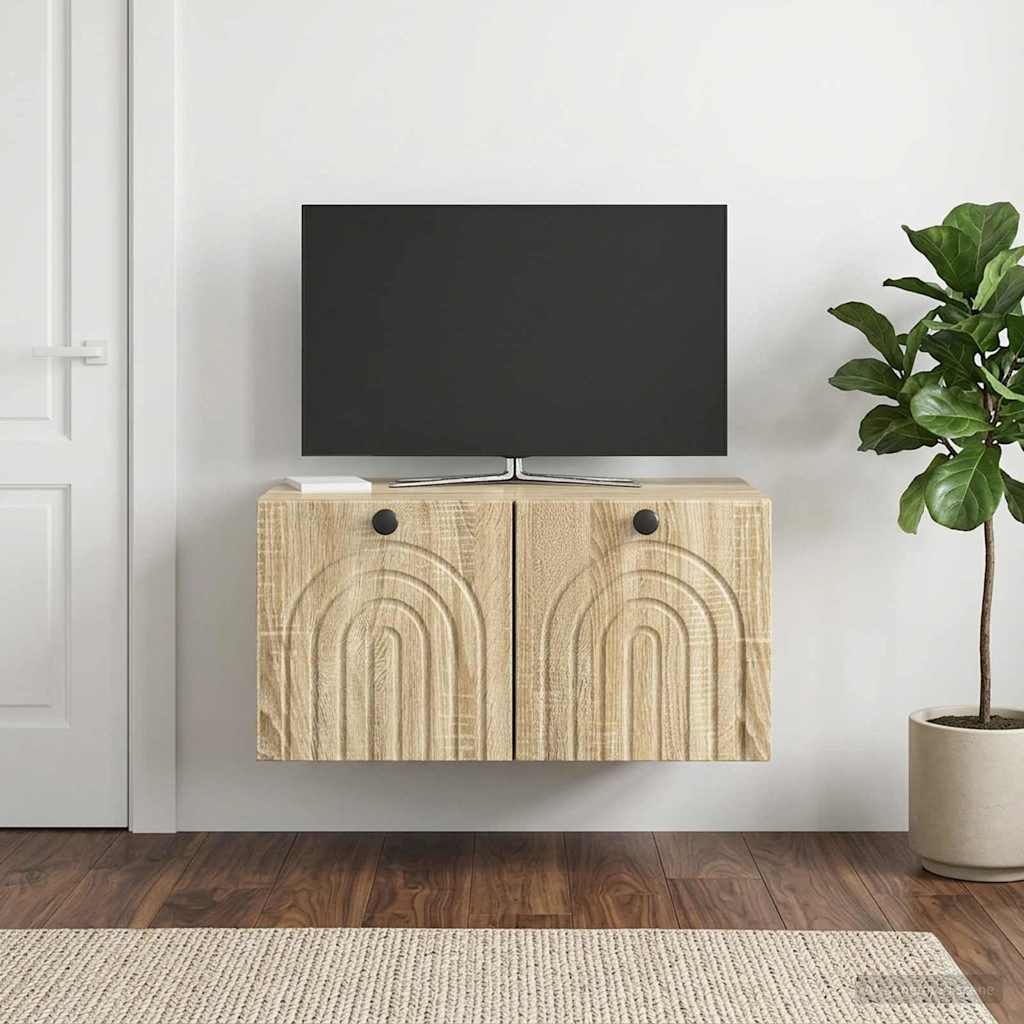 Wandmontierter TV-Schrank Sonoma-Eiche 59,5 x 41 x 30 cm