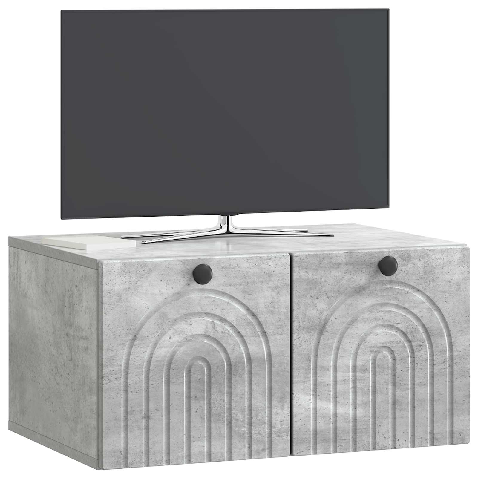 Wandmontierter TV-Schrank Betongrau 59,5 x 41 x 30 cm