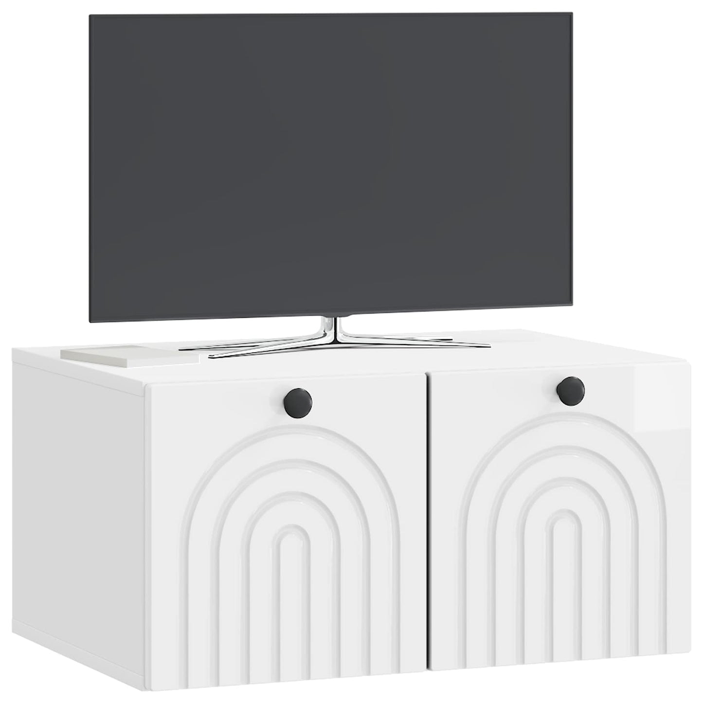 Wandmontierter TV-Schrank Hochglanz Weiß 59,5 x 41 x 30 cm
