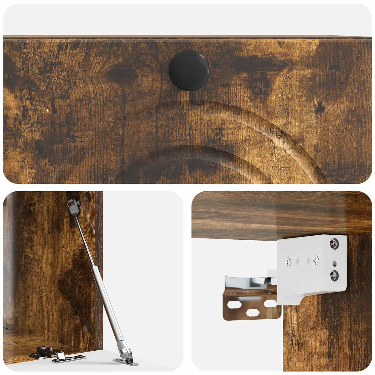 Wandmontierter TV-Schrank Geräucherte Eiche 59,5 x 41 x 30 cm