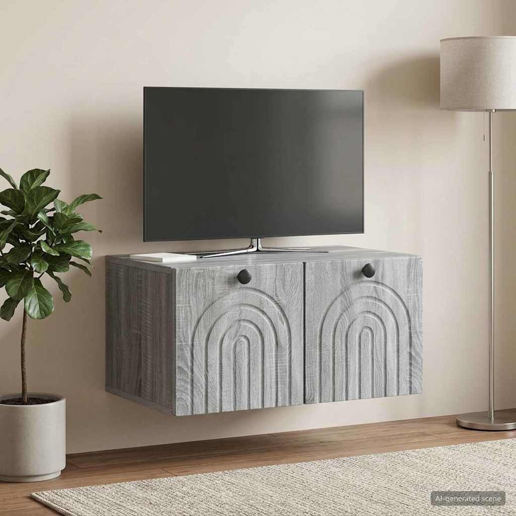 Wandmontierter TV-Schrank Graues Sonoma 59,5 x 41 x 30 cm