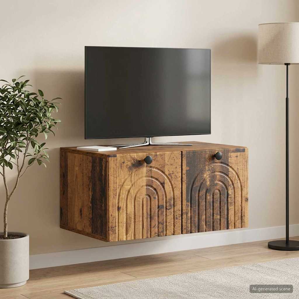 Wandmontierter TV-Schrank Altholz 59,5 x 41 x 30 cm