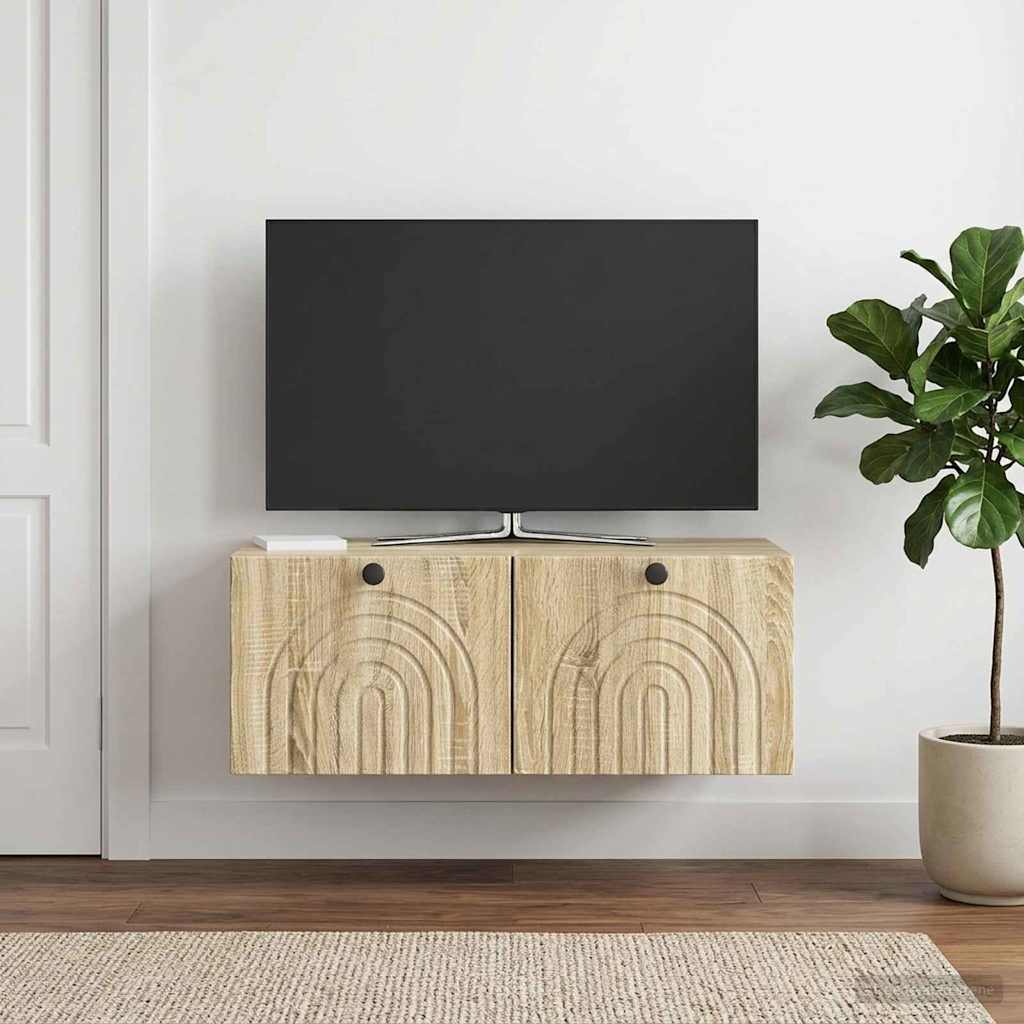 Wandmontierter TV-Schrank Sonoma-Eiche 78,5 x 41 x 30 cm