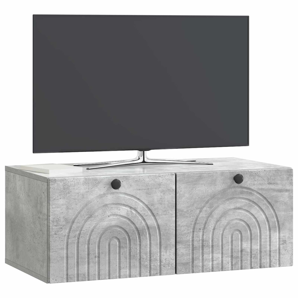 Wandmontierter TV-Schrank Betongrau 78,5 x 41 x 30 cm
