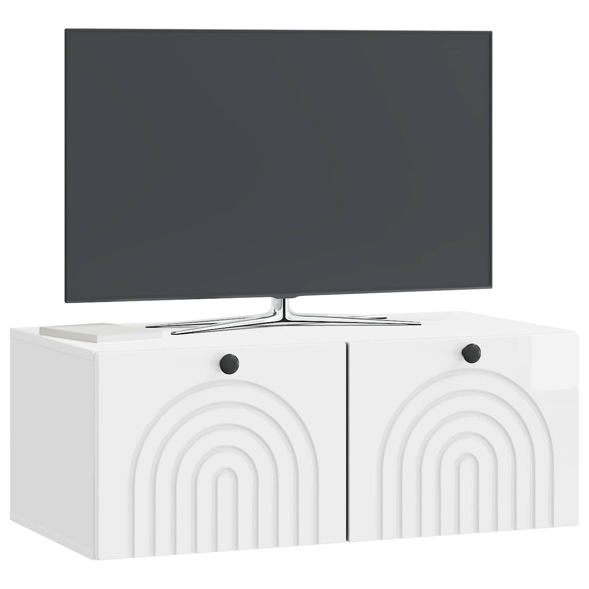 Wandmontierter TV-Schrank Hochglanz Weiß 78,5 x 41 x 30 cm