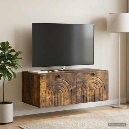 Wandmontierter TV-Schrank Geräucherte Eiche 78,5 x 41 x 30 cm