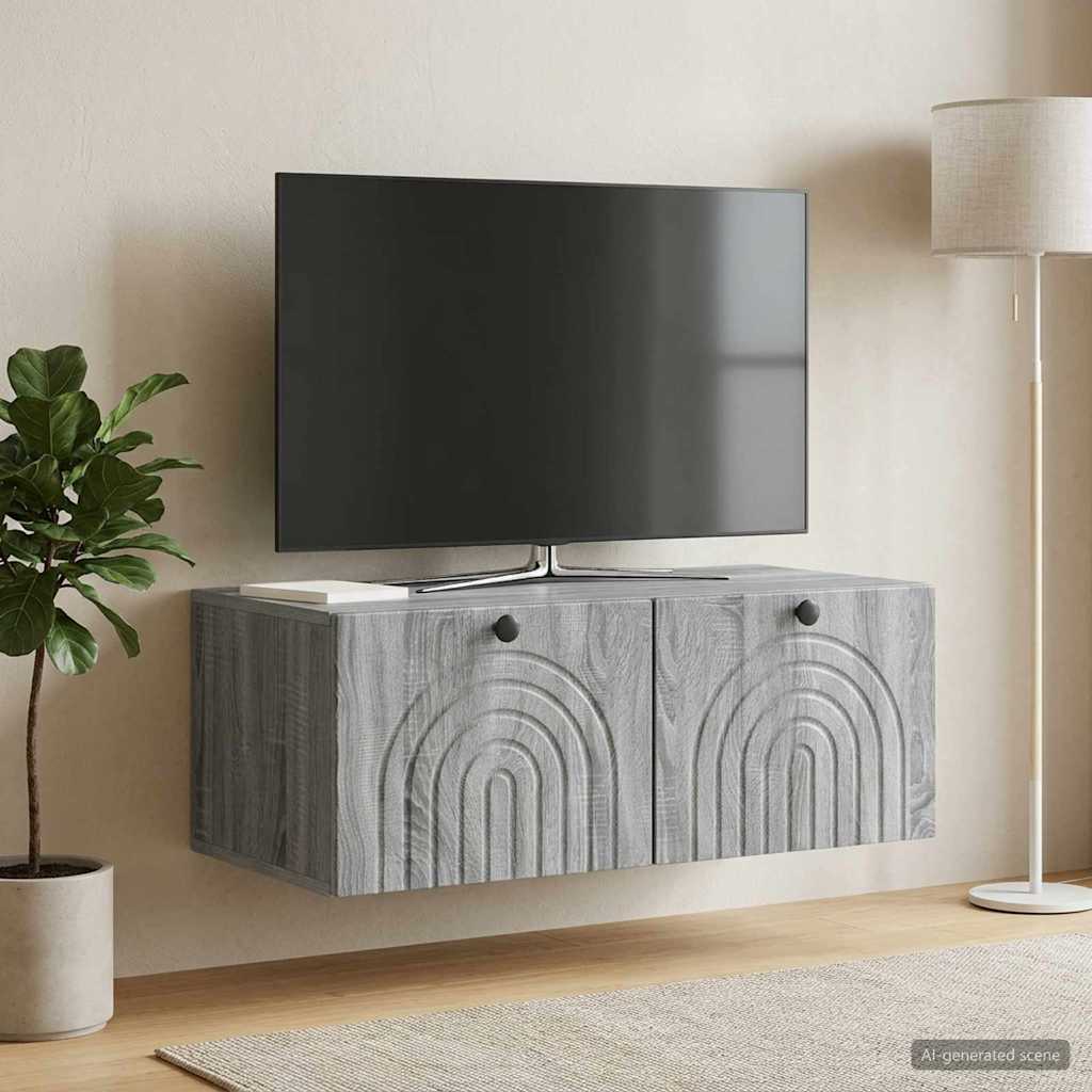 Wandmontierter TV-Schrank Graues Sonoma 78,5 x 41 x 30 cm