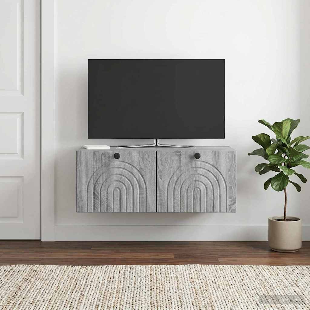 Wandmontierter TV-Schrank Graues Sonoma 78,5 x 41 x 30 cm
