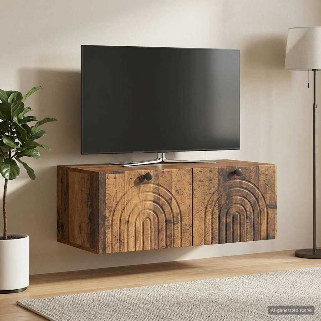 Wandmontierter TV-Schrank Altholz 78,5 x 41 x 30 cm