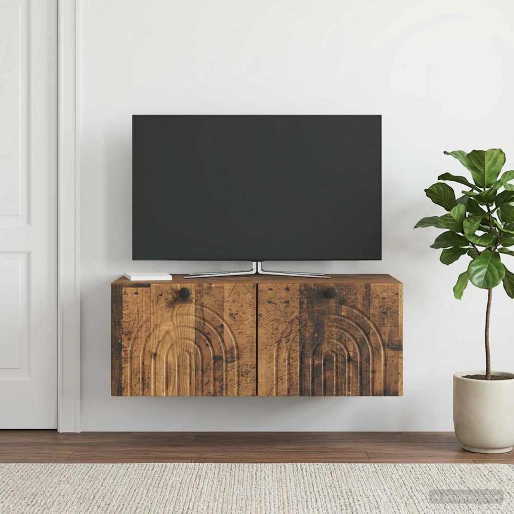 Wandmontierter TV-Schrank Altholz 78,5 x 41 x 30 cm