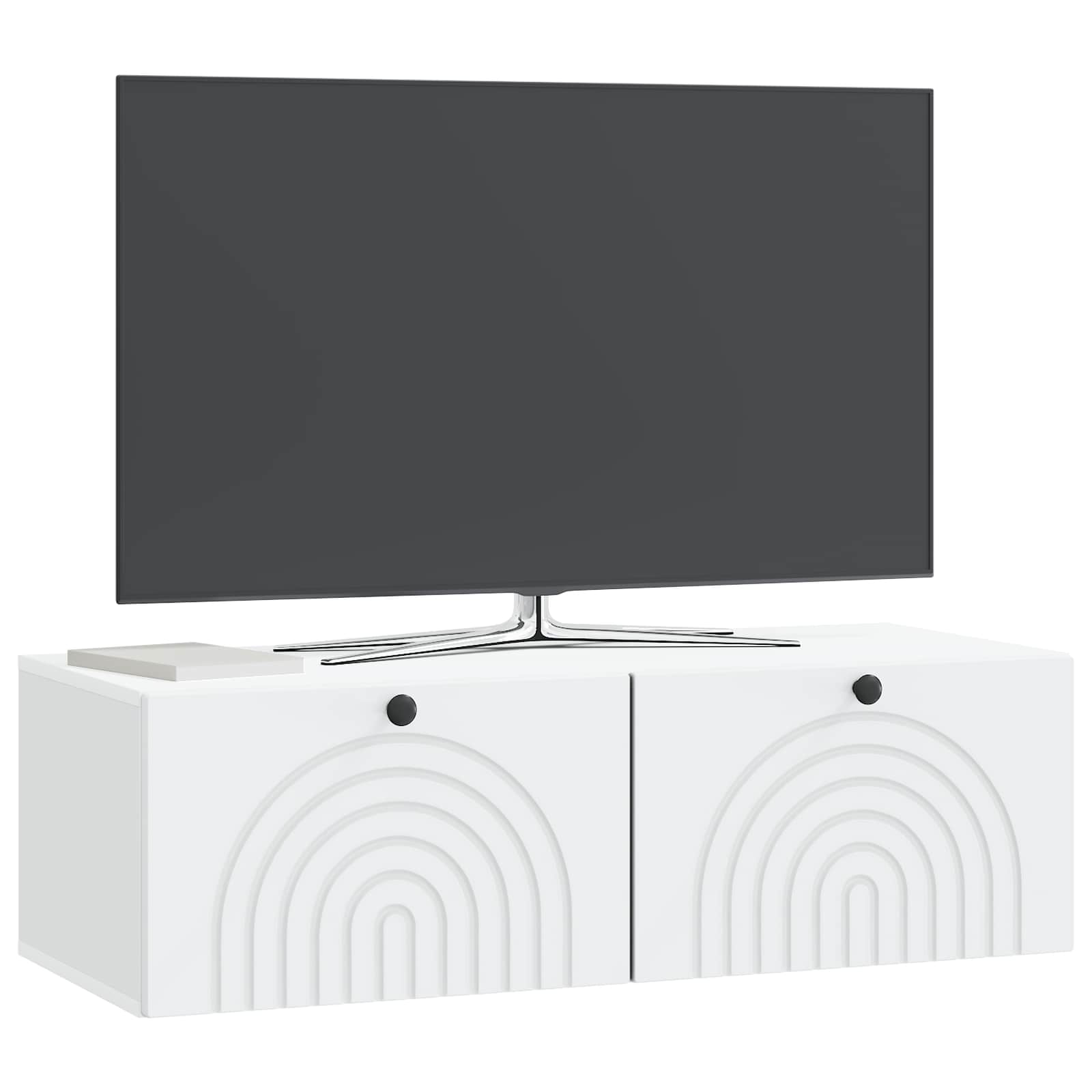 Wandmontierter TV-Schrank 99 x 41 x 30 cm Weiß Holzwerkstoff