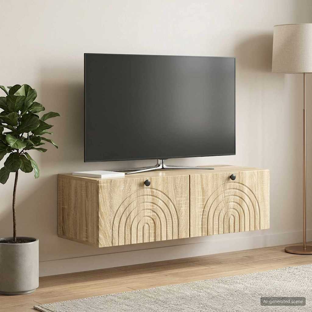 Wandmontierter TV-Schrank Sonoma-Eiche 98 x 41 x 30 cm