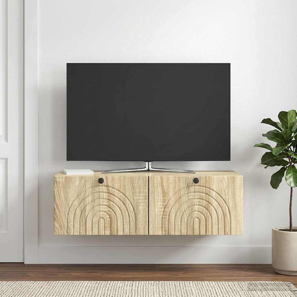 Wandmontierter TV-Schrank Sonoma-Eiche 98 x 41 x 30 cm