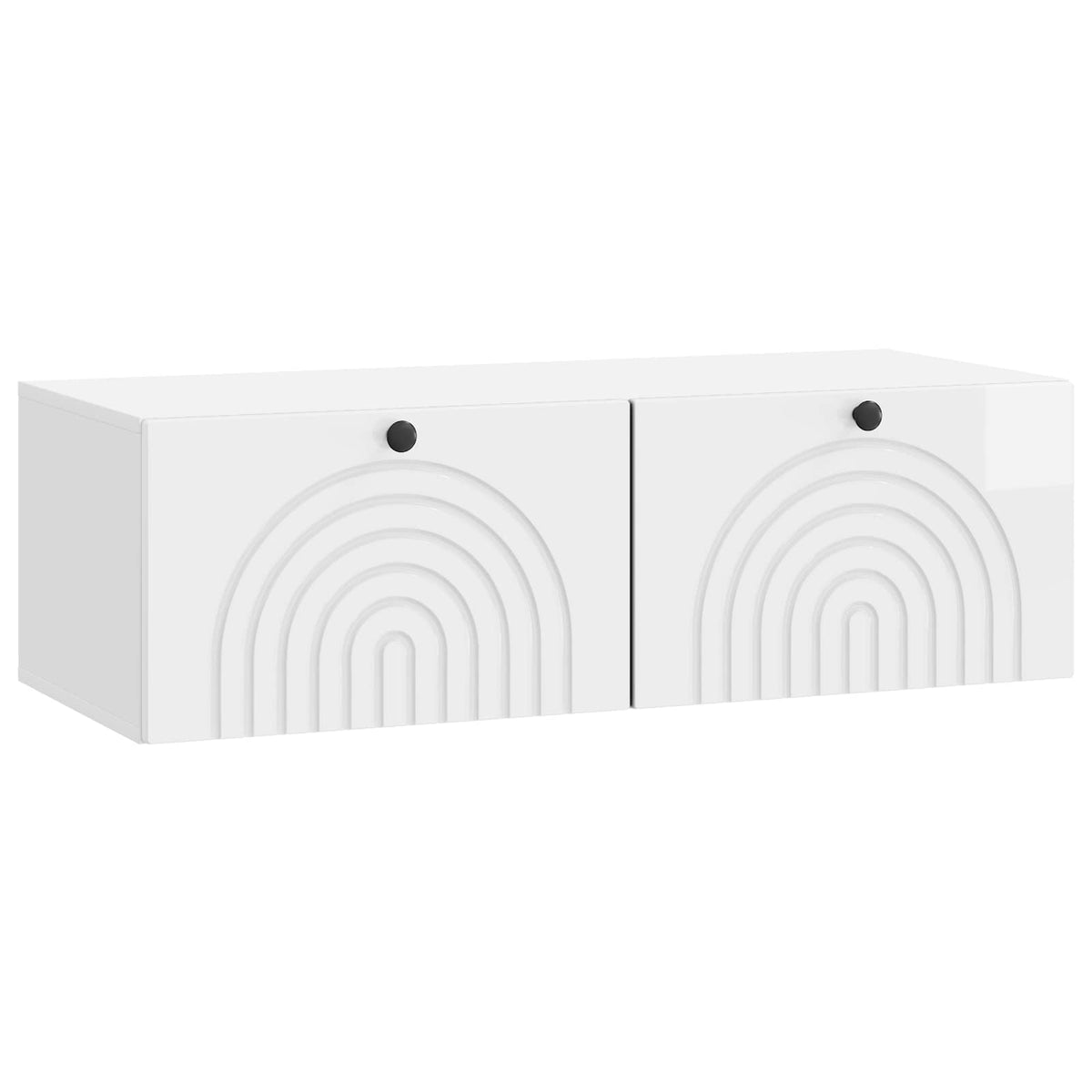 Wandmontierter TV-Schrank Hochglanz Weiß 98 x 41 x 30 cm