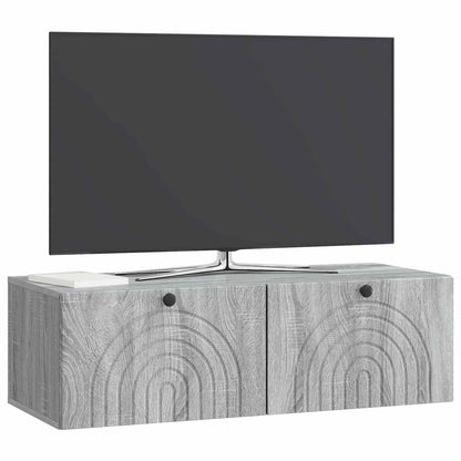Wandmontierter TV-Schrank Graues Sonoma 99 x 41 x 30 cm