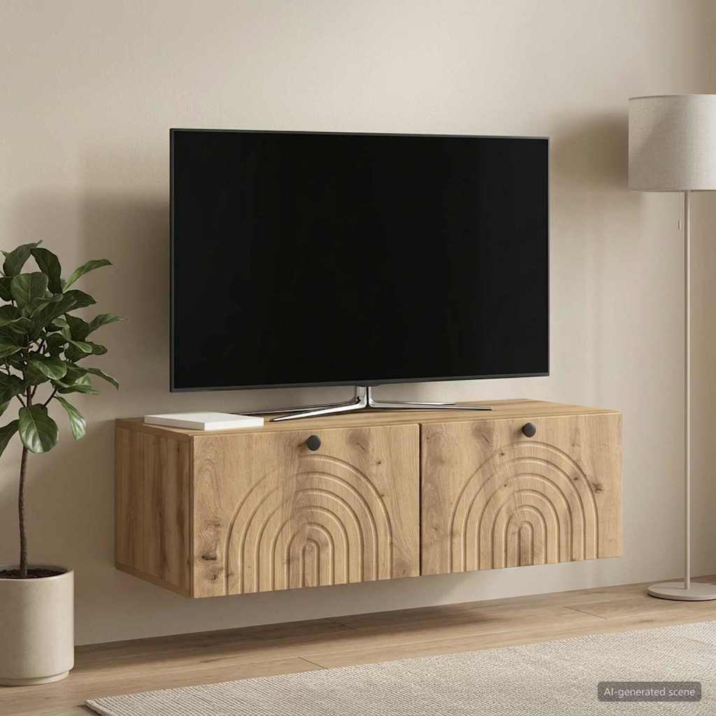 Wandmontierter TV-Schrank 99 x 41 x 30 cm Artisan-Eiche