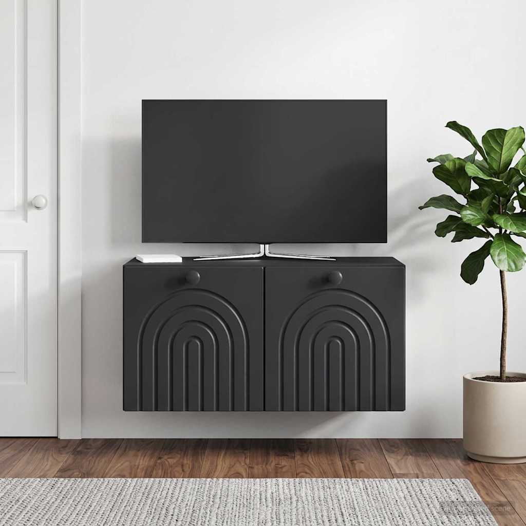 Wandmontierter TV-Schrank Schwarz 59,5 x 31 x 30 cm