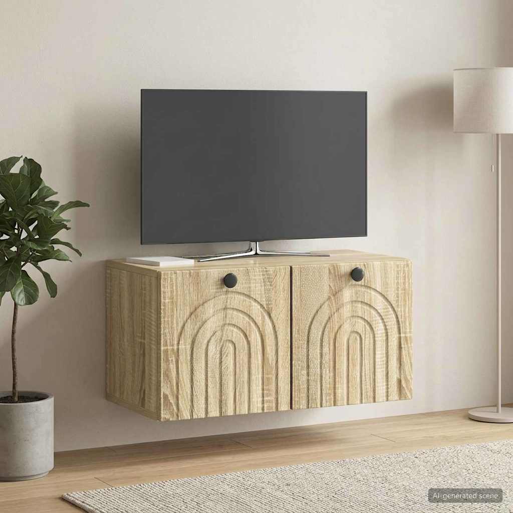 Wandmontierter TV-Schrank Sonoma-Eiche 59,5 x 31 x 30 cm