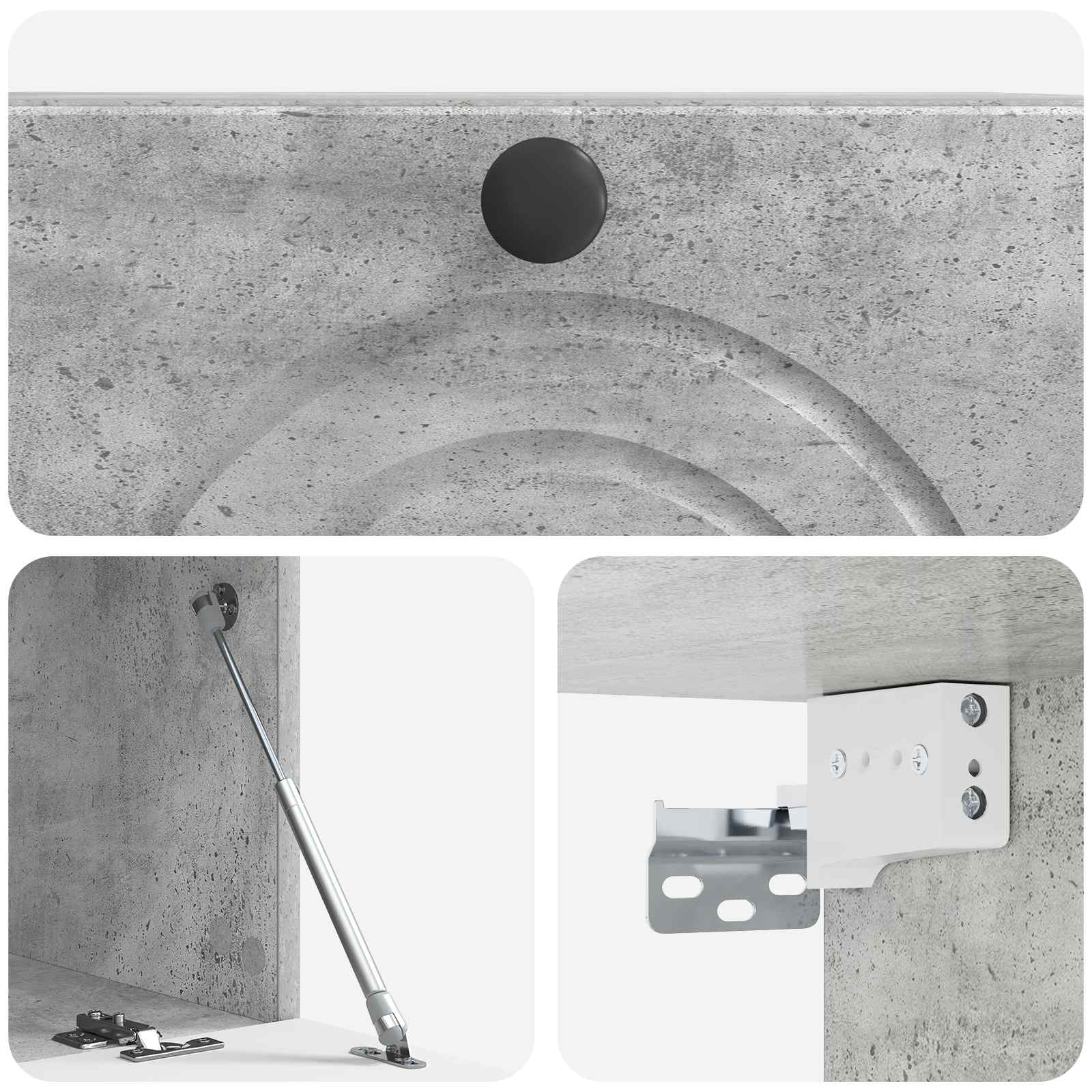 Wandmontierter TV-Schrank Betongrau 59,5 x 31 x 30 cm
