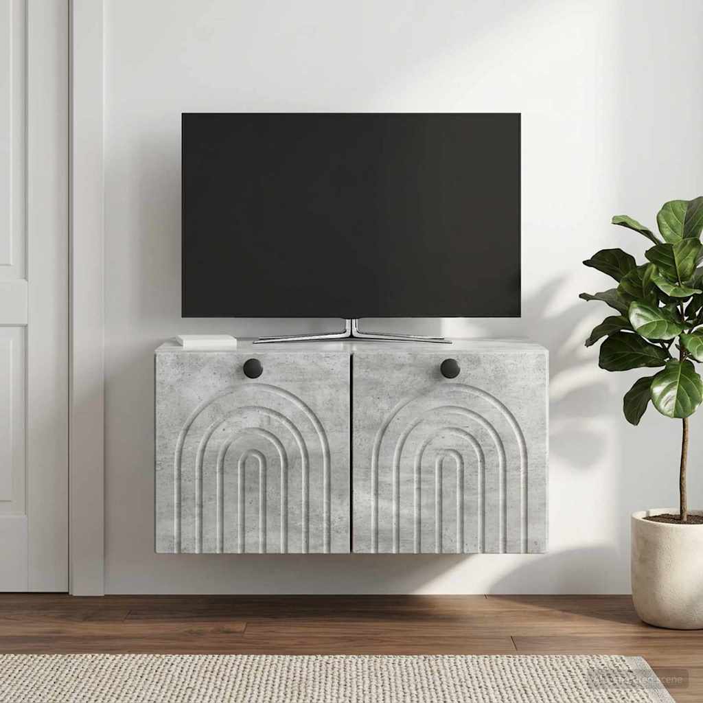 Wandmontierter TV-Schrank Betongrau 59,5 x 31 x 30 cm